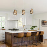 1 Pack pendant light glass kitchen island brown hanging lamp