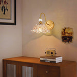 1 Light wall sconce gold bathroom light fixtures glass, metal wall lighting