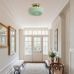 13.8 inch ceiling light glass flush mount ceiling fixture mint green light fixture