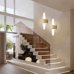 2 Light wall sconce glass, metal Light bulbs  cool brass wall light