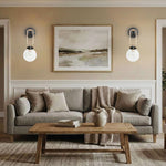 1-Light bulb light metal glass wall sconce black gold light fixtures