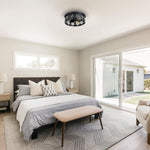 3-Light bulb light metal ceiling light black ceiling mount flush light