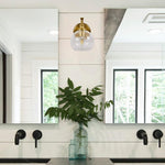1-Light wall lights glass bathroom light fixtures gold vanity lights