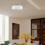 3-Light ceiling light alloy steel semi flush off-white bulbs light