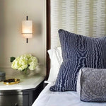 E12 Bulb wall sconce white light fixture linen shade wall