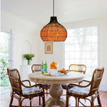 15” Kitchen hanging lights black brown pendant lights rattan dining room light