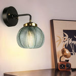 E26 light bulb green light fixtures glass, metal wall sconce
