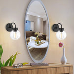 1 Light light fixtures matte black bathroom vanity lights glass, metal wall  lights