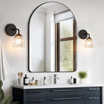 2 Pack wall lighting black & gold wall sconce glass bedroom wall lighting