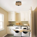 3 light light fixture woven rattan shade light brown foyer light