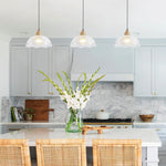 10.55 Inch kitchen lighting wood metal glass chandelier clear black pendant light