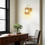 2 pack rechargeable bulb lights glass iron wall sconces Amber light fixture