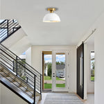 10 inch porch light metal semi flush white gold ceiling lamp