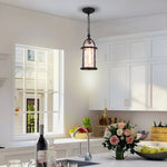 18 Inch porch pendant lighting glass exterior lantern black hanging light