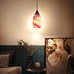 3 Pack light bulb red burgundy dining light fixtures  handblown art glass pendant light