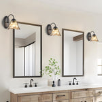 2 Pack light bulb light glass vanity light fixtures bronze wall sconces