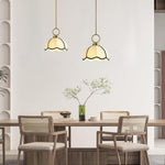 1-Light ceiling lamp fabric metal boho chandelier gold pendant light