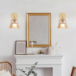 2  Pack wall sconces Rose Amber wall lighting glass, metal bedroom wall lighting