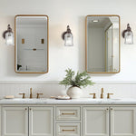 1-Light indoor wall fixtures glass metal bathroom vanity light bronze sconce wall lighting