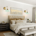 1 Light wall sconce green wall lighting glass, metal  bedroom wall lighting