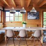 3-Pack lighting pendant lights rattan hangable light blue white light fixture