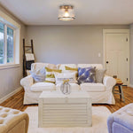 Modern led light glass metal light fixture nickel ceiling light