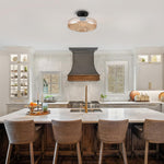 11.8 inch ceiling light glass metal light fixture black amber ceiling lamp