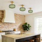 ‎modern light bulb glass metal light fixtures green shade of lights
