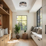 Industrial flush mount metal ceiling light  black kitchen lights