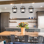 2 pack light bulb glass metal light fixtures black Island light
