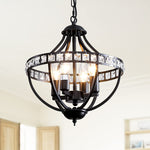 4 light crystal chandelier rust vintage black farmhouse pendant hanging light