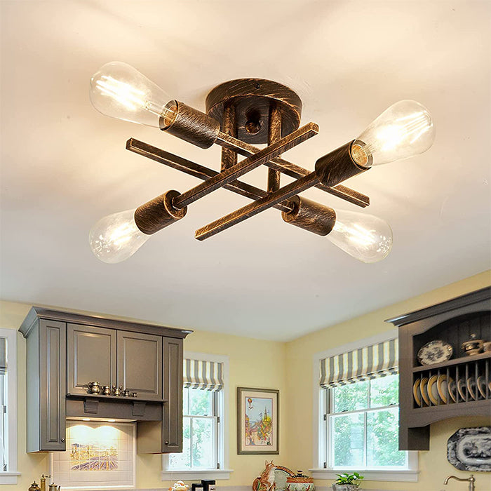 4 light industrial ceiling lamp bronze ceiling light for kitchen