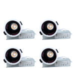 3.27-Inch Recessed LED Downlight 4 Pack, Bright Black Reflector, Adjustable Tilt, 8W–12W and 5 CCT Selectable, 36° Beam, CRI 90+, Deep Anti-Glare, White Trim, Triac Dimmable, with Junction Box Driver (Bright Black Surface)