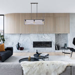 Satin black hanging light metal island lights mesh shade pendant lights