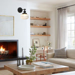 1-Light vintage wall light black and clear fixture lamp iron and glass mount light
