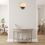2-Lights industrial  sconce light black and white wall lighting iron and fabric fixture light
