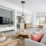 Adjustable braided cord kitchen light ‎black and smoke light fixture metal and crystal pendant light