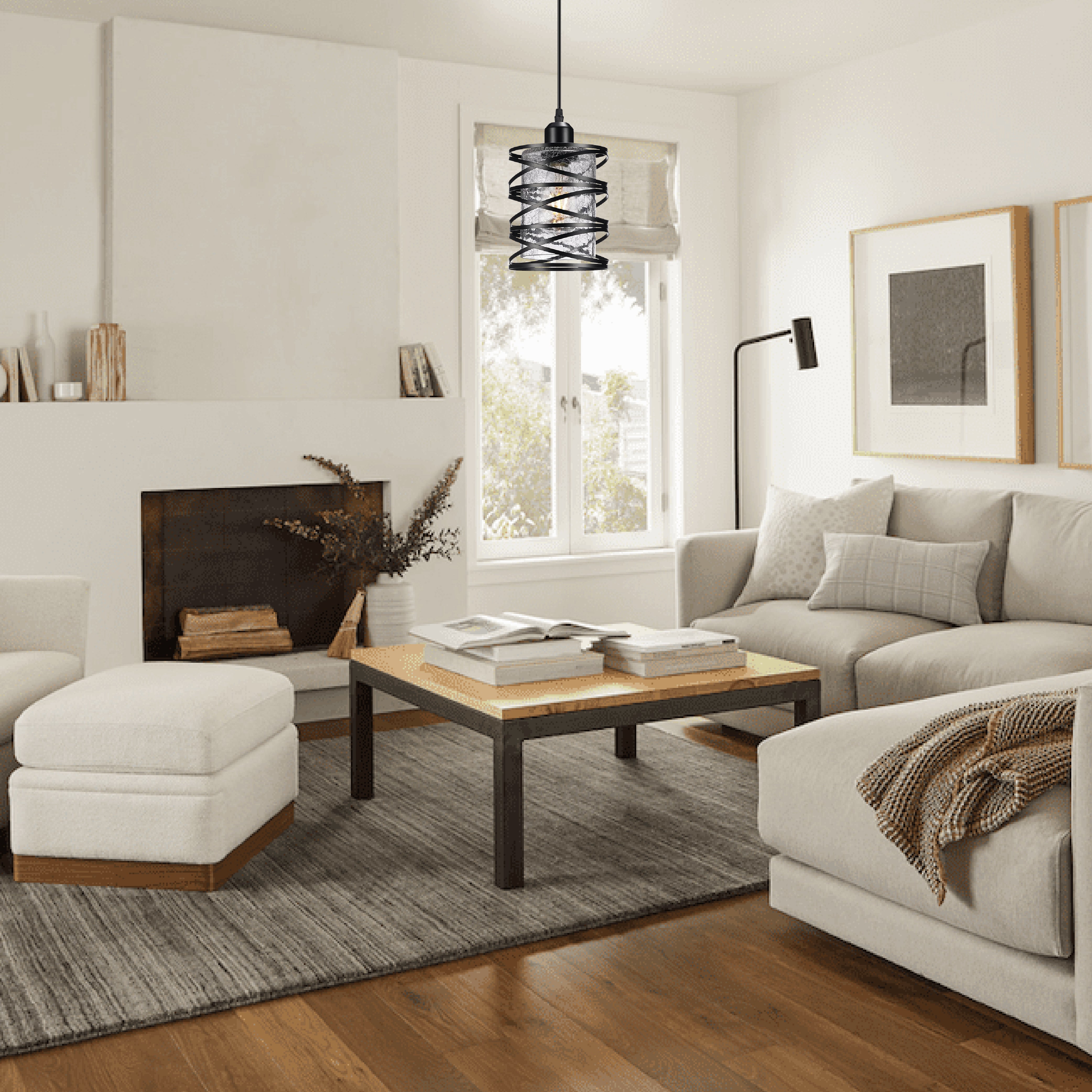 2 Pack industrial island lights black and ‎clear fixtures light glass and iron pendant lights