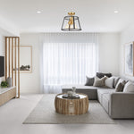 3-Light modern semi flush mount gold and black fixture light iron ceiling light