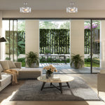 2 Light bulbs light silver light fixture glass, metal ceiling light