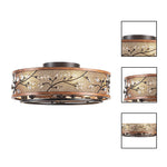 Led ceiling with fan walnut Crystal fan in light  fan  iron inside light