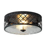 12” Light fixture black ceiling lighting glass, metal flush mount ceiling light