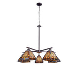 5 Light light bulb Amber brown light fixtures glass, metal pendant light