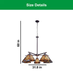 5 Light light bulb Amber brown light fixtures glass, metal pendant light