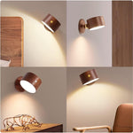 Led reading light natural wall light wood cabinet light