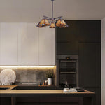 5 Light light bulb Amber brown light fixtures glass, metal pendant light