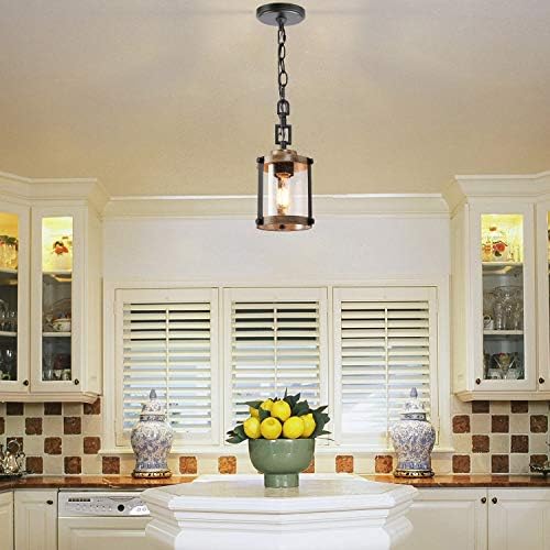 Industrial rustic kitchen pendant lighting glass kitchen island lighting