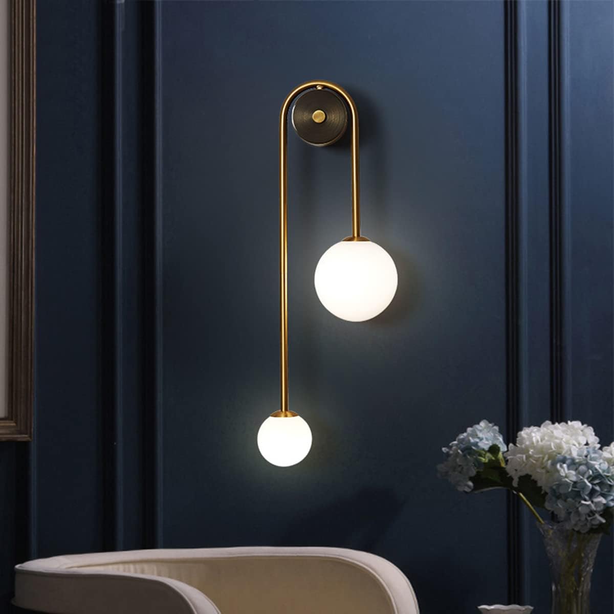 U-shape wall light gold fixture light metal bathroom light