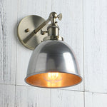 Industrial dome wall light fixture
