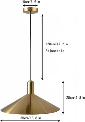 13.8 inch pendant light gold hanging lamp metal hallway light